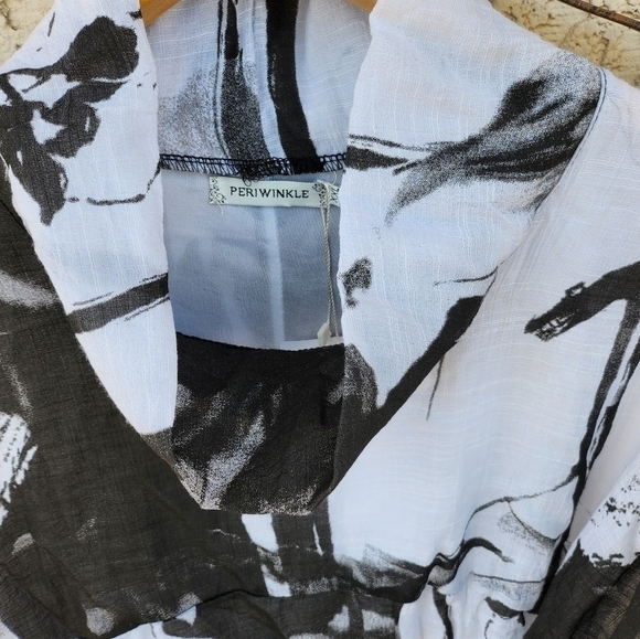 Periwinkle Cowl Neck SS Black & White Sz XXL Dress - Picture 6 of 11